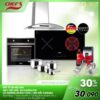 COMBO 36: Bếp điện từ Chefs EH-MIX366 + hút mùi EH-R506E7 + chậu Eurosun EU-8143BK + vòi S-K006 + bộ nồi Faster Melody 1 COMBO EH MIX366