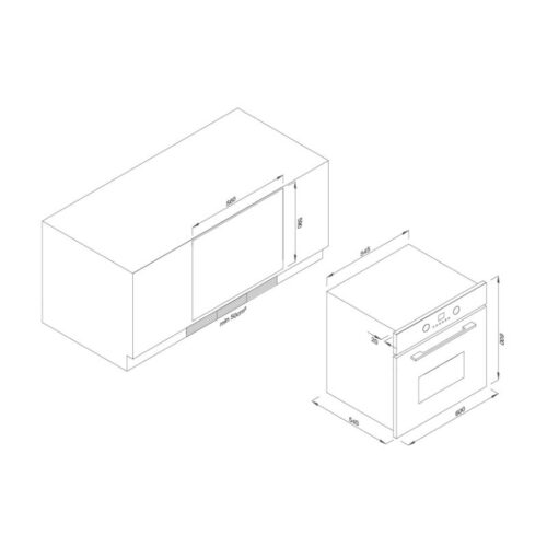 Kích thước lò nướng âm tủ MALLOCA EB-56ERCDG-8C11