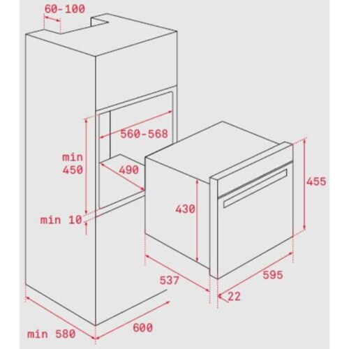Lò vi sóng TEKA MLC 844 40584400 3 Kích thước lò nướng Teka MLC 844