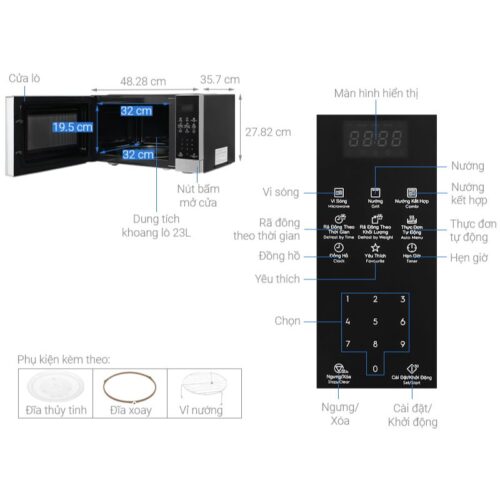 Lò vi sóng Electrolux EMG23DI9EBP 4 Kích thước lò vi sóng Electrolux EMG23DI9EBP