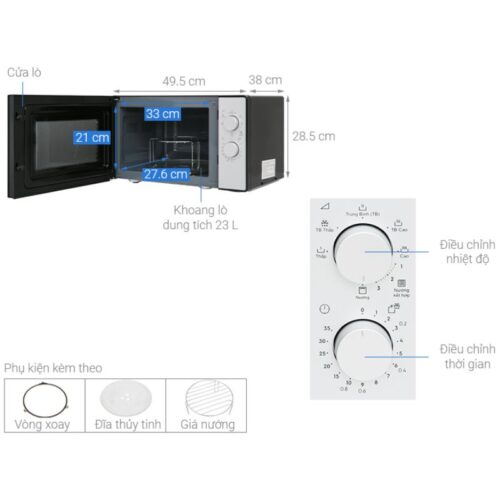 Kích Thước Lò Vi Sóng Electrolux EMG23K38GB