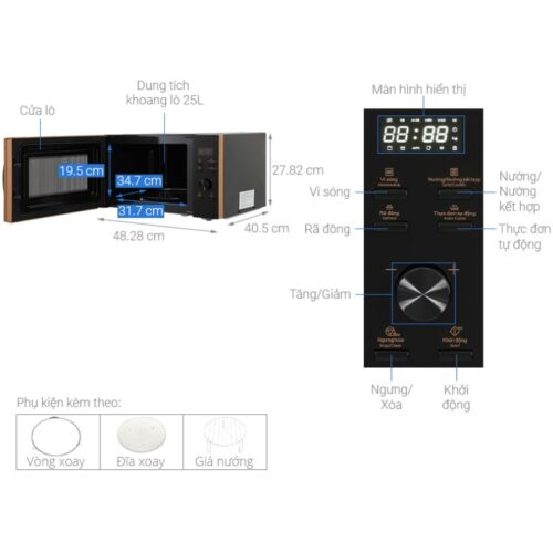 Lò vi sóng Electrolux EMG25D59EB 4 Kích thước lò vi sóng Electrolux EMG25D59EB