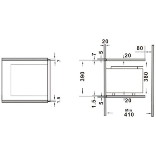 Kích thước lò vi sóng kết hợp nướng Electrolux EMSB25XG