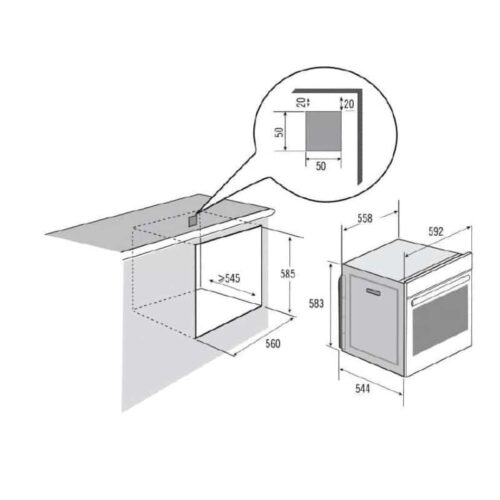 Kích thước lò nướng Brandt BXE5532X