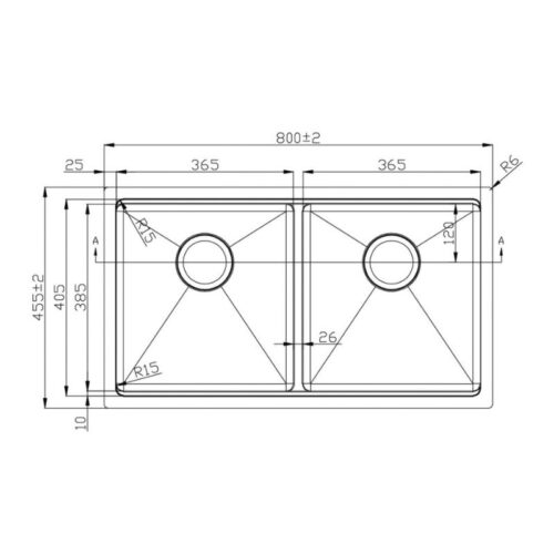 Chậu rửa bát Konox Workstation Sink – Undermount Sink KN8046DUB 3 Kích thước chậu rửa bát Konox Workstation Sink – Undermount Sink KN8046DUB