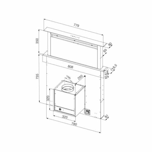 Máy Hút Mùi Malloca K-3410DR 3 Kích thước máy Hút Mùi Malloca K-3410DR