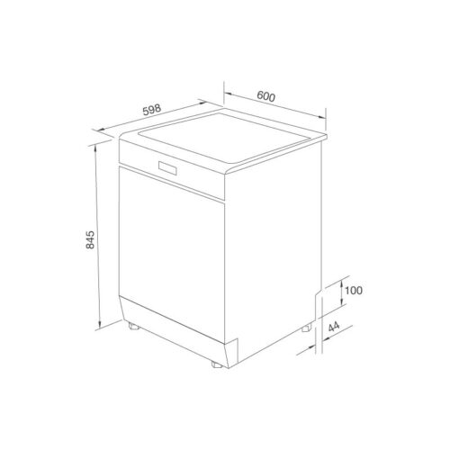 Kích thước máy rửa bát Malloca WQP12-J7209N