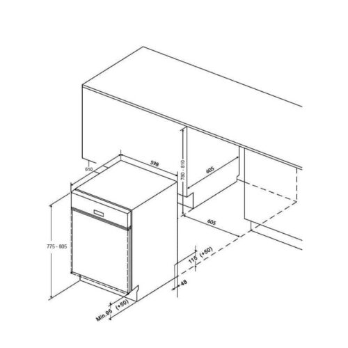 Máy rửa bát Eurosun SMS78EU12ES 8 Kích thước máy rửa bát Eurosun SMS78EU12ES