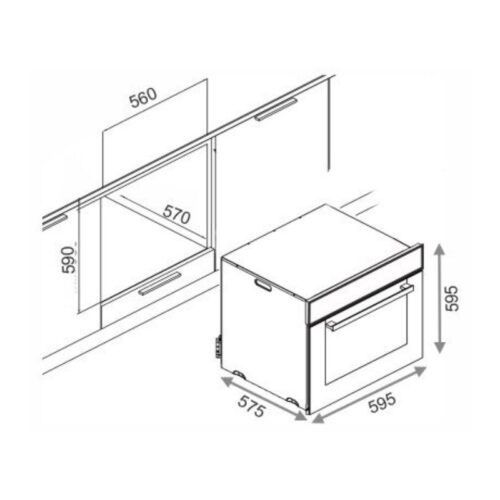Lò nướng 5 chức năng Elica EPBI TRIM 1062 DMF BK 3 Kích thước lò nướng 5 chức năng Elica EPBI TRIM 1062 DMF BK