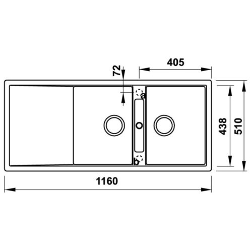 Chậu rửa bát đá Hafele HS20-GKD2S80 570.33.430 3 Kích thước chậu rửa bát đá Hafele HS20-GKD2S80 570.33.430