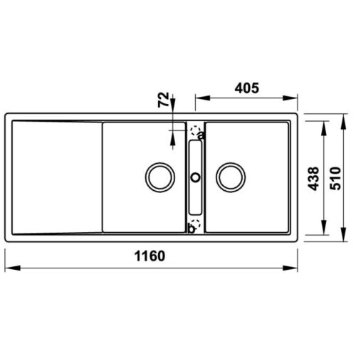 Chậu rửa bát đá Hafele HS20-GKD2S80 570.33.530 3 Kích thước chậu rửa bát đá Hafele HS20-GKD2S80 570.33.530