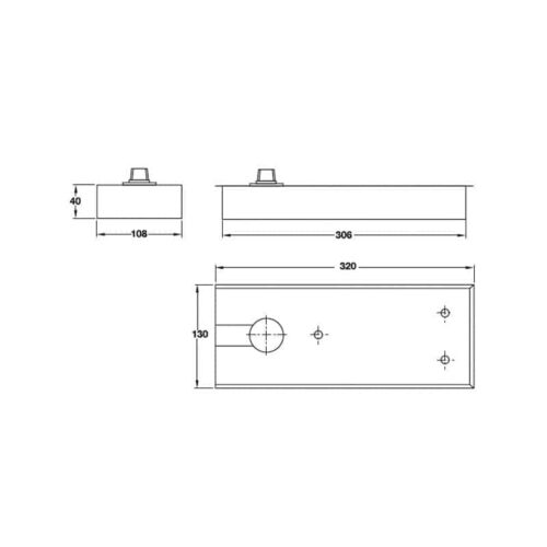 Kích thươc của Bản lề sàn 80Kg EN2 Hafele 932.79.020