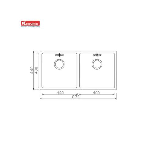 Thiết kế của Chậu rửa bát Konox Undermount CUBE 8744DU