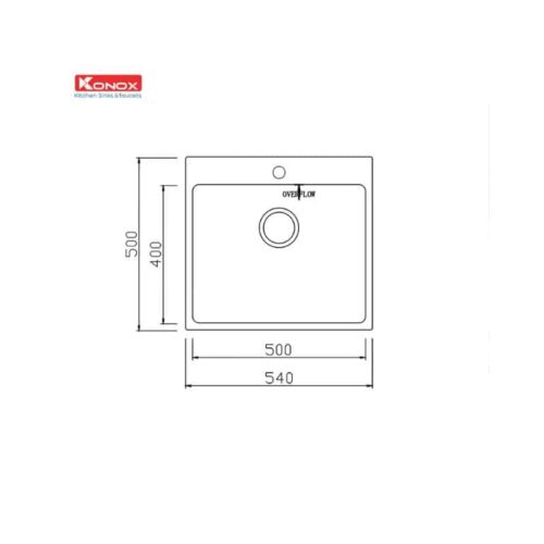Chậu rửa bát Konox Topmount UNICO 5450 5 Thiết kế của Chậu rửa bát Konox Undermount UNICO 5450