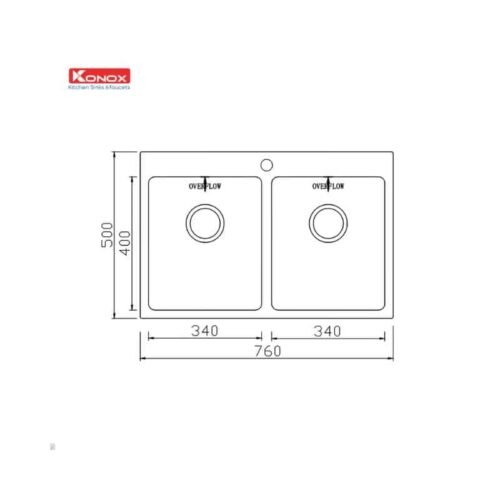 Thiết kế của Chậu rửa bát Konox Undermount UNICO 7650
