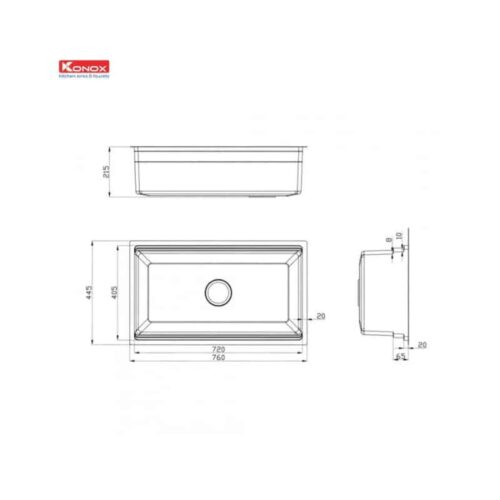 Chậu rửa bát Konox Workstation Undermount Sink KN7644SU Dekor 5 Thiết kế của Chậu rửa bát Workstation Undermount Sink KN7644SU Dekor