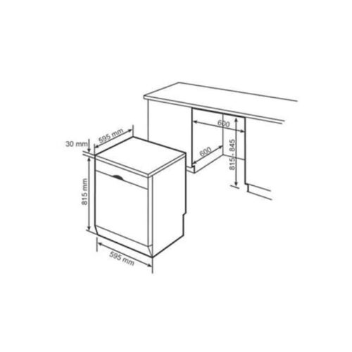 Kích thước lắp máy rửa bát Bosch SMS68TW06E serie 6