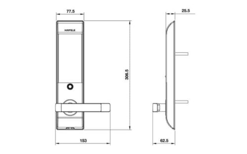 Khóa điện tử Hafele 912.05.582 5 Thiết kế của Khóa điện tử Hafele 912.05.582