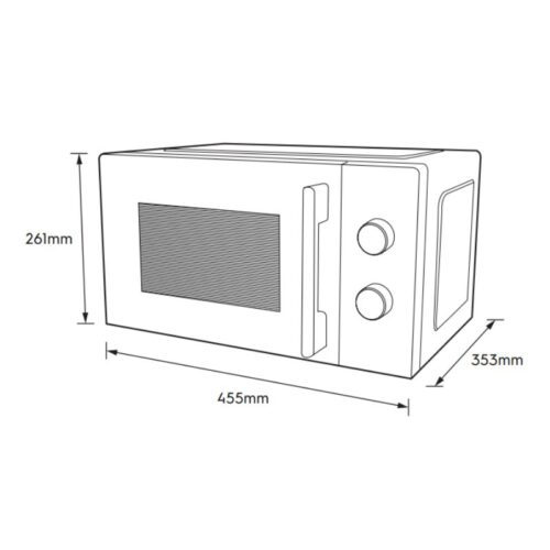 Lò vi sóng mini 20L Electrolux EMM20K22W 6 Kích thước lò vi sóng mini 20L Electrolux EMM20K22W