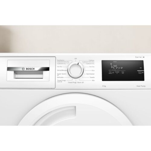 Máy sấy quần áo Bosch WTH83028SG serie 4 3 Bảng điều khiển của máy sấy quần áo Bosch WTH83028SG serie 4