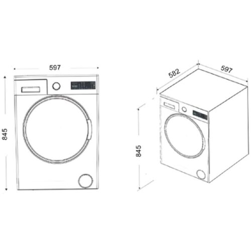 Kích thước máy giặt Fagor 10Kg 3FE-10514 cửa trước
