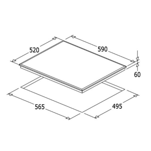 Bếp từ Hafele 3 vùng nấu HC-I6037B 536.61.801 lắp âm 4 Kích thước bếp từ Hafele 3 vùng nấu HC-I6037B 536.61.801 lắp âm