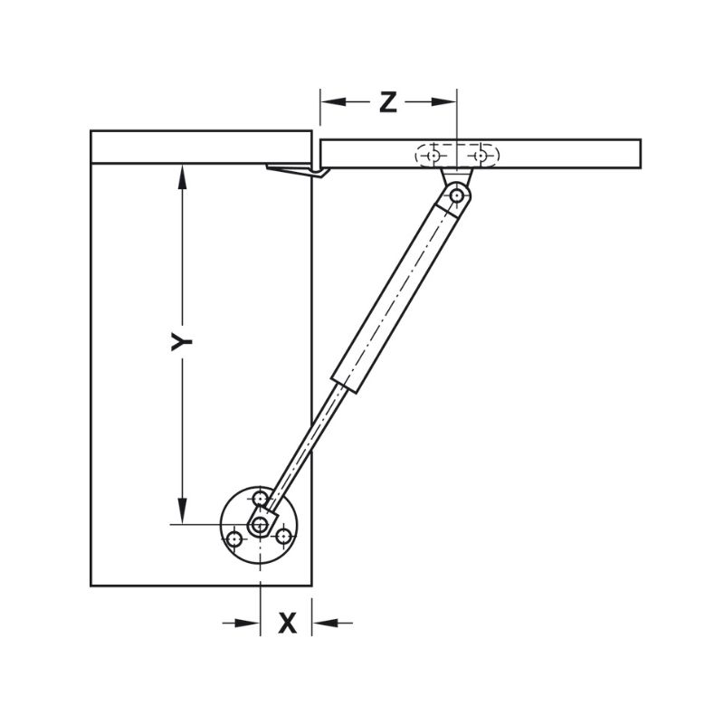 Lắp đặt pittong đẩy cánh tủ 80N Hafele 373.82.907 Lắp đặt pittong đẩy cánh tủ 80N Hafele 373.82.907