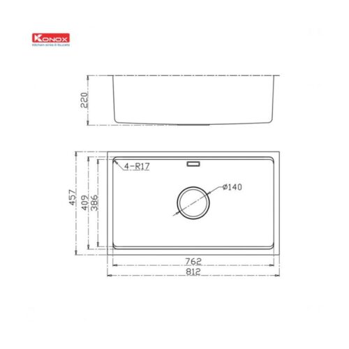 Chậu rửa bát Konox Workstation Sink KN8146SU Dekor 5 chau rua bat konox workstation sink kn8146su dekor 4