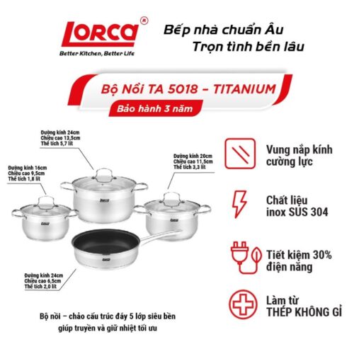 Bộ nồi chảo bếp từ Lorca TITANIUM-TA 5022 3 anh bo noi chao bep tu lorca titanium ta 5022