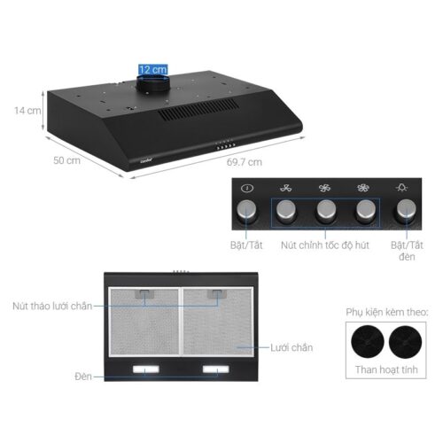 Máy hút mùi Comfee CH-70SF49B 6 kich thuoc may hut mui comfee ch 70sf49b